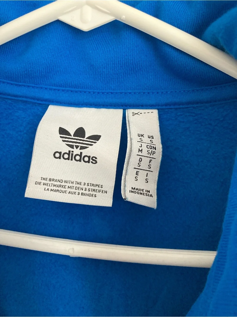 adidas Originals Men's Blue Quarter-Zip Pullover Sweater